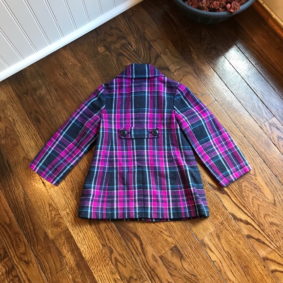 Circo Long Plaid Wool Blend Coat Size 2T - Picture 6 of 6